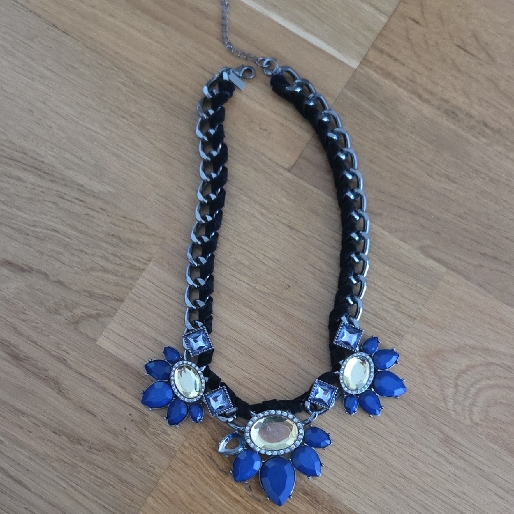 Blue and Silver Gemstone Necklace